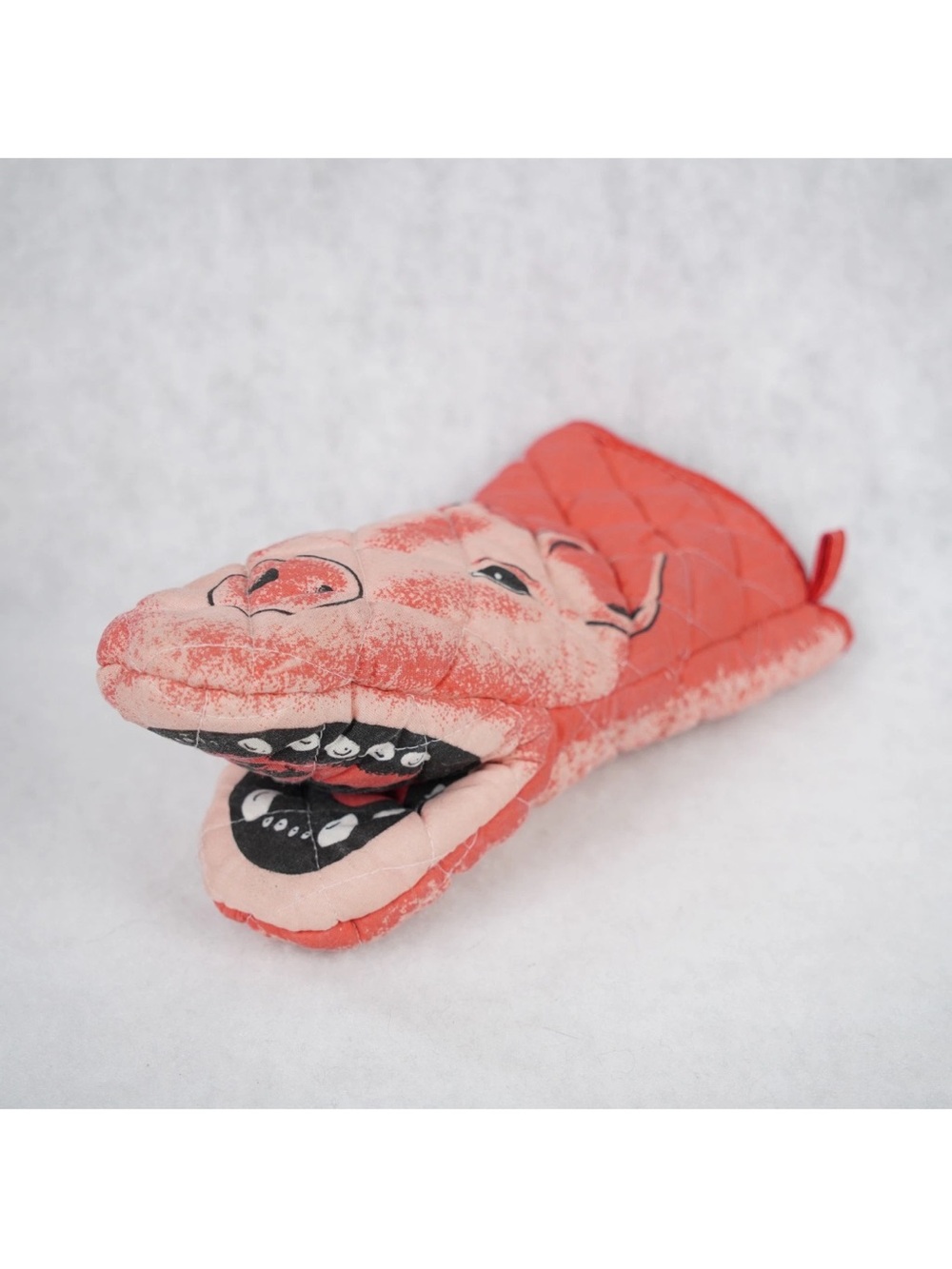 Vintage Pig Decorative Oven Mitt Pot Holder Quilted Pink Graphic Print - Picture 2 of 7